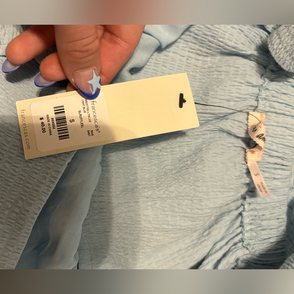 Light Blue Bow blouse - Picture 3 of 3